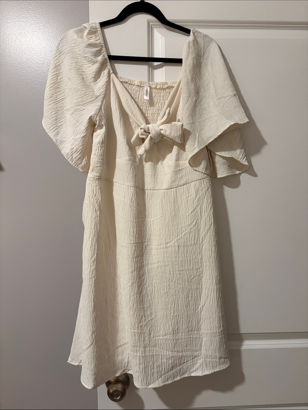 Cream Knee Length Dress